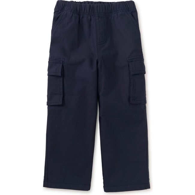 Relaxed Twill Cargo Pants, Indigo - Pants - 1