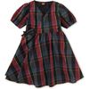 Tie Wrap Neck Dress, Family Plaid - Dresses - 1 - thumbnail