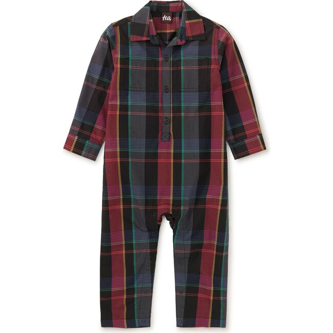 Plaid Buttoned Baby Romper, Family Plaid