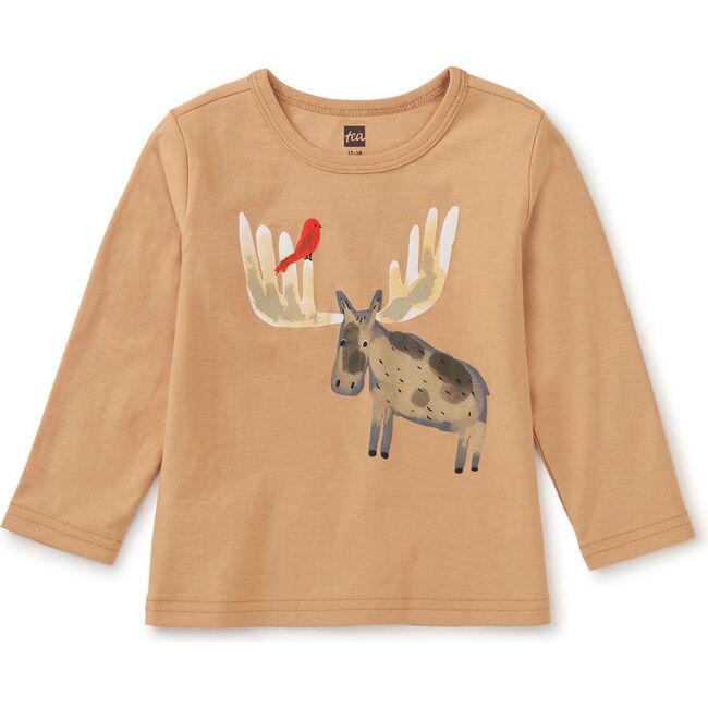 Moose & Bird Baby Graphic Tee, Balsa Wood - T-Shirts - 1