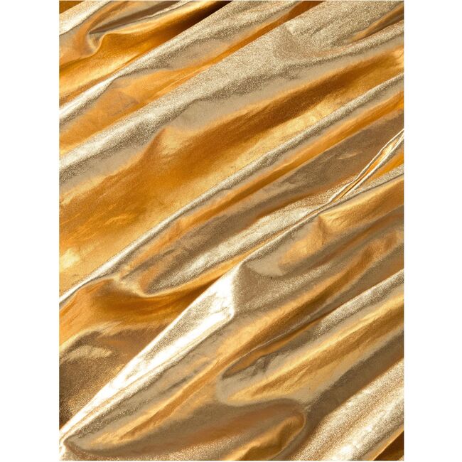 Metallic Balloon Skirted Dress, Metallic Gold - Dresses - 2