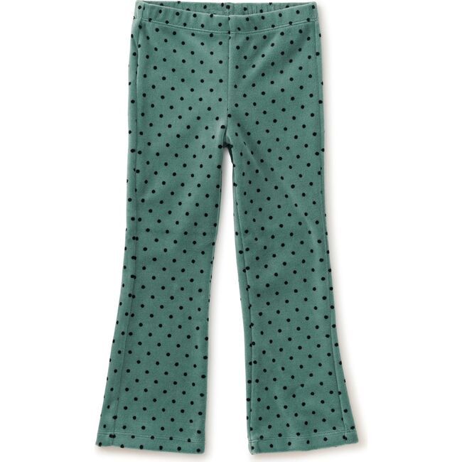 Polka Dot Velour Flare Pants, Dot in Sagebrush