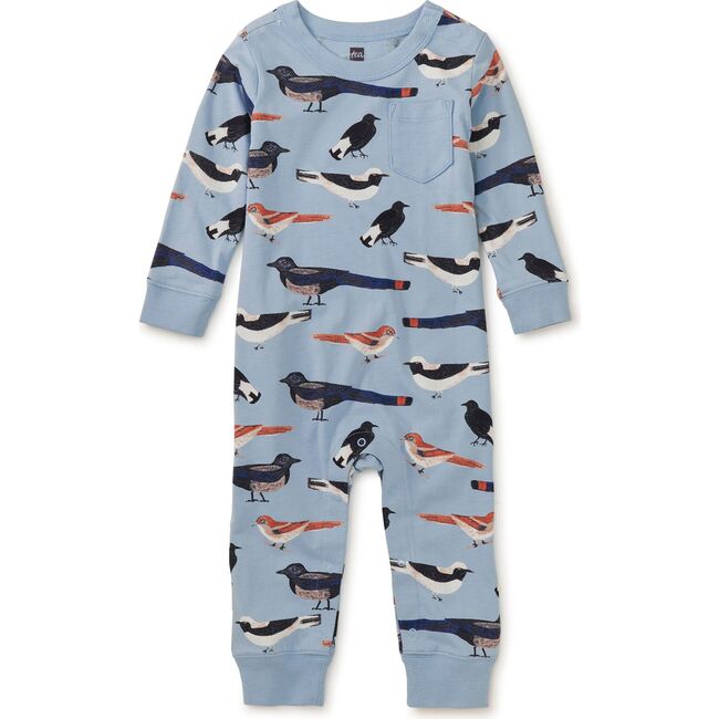 Long Sleeve Pocket Baby Romper, Nihat's Birds