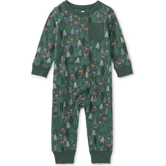 Long Sleeve Pocket Baby Romper, Turkish Forest Scene