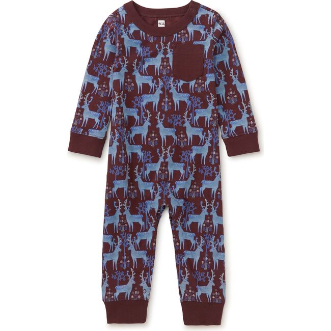 Long Sleeve Pocket Baby Romper, Anatolian Deer