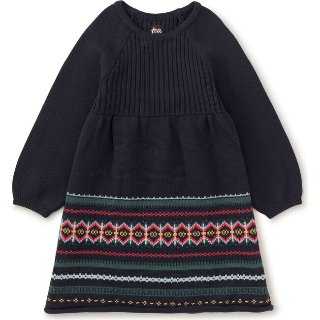 Fair Isle Sweater Dress, Indigo