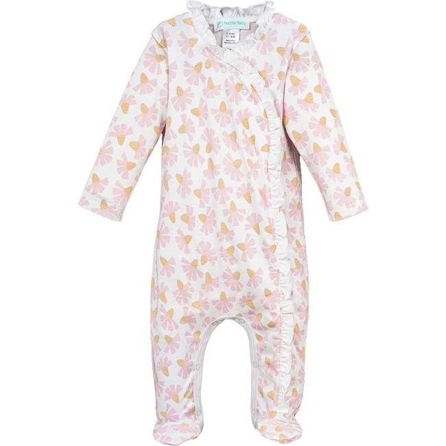 Kimono Ruffle Footie, Pink Madison