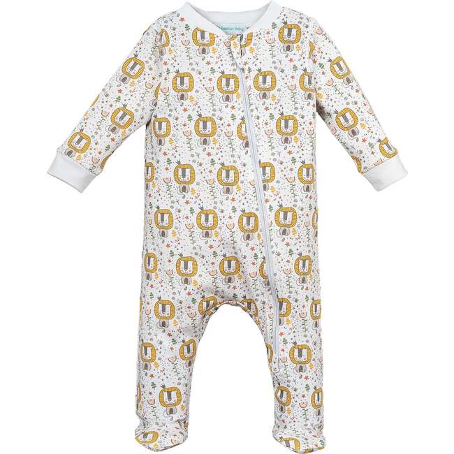 Zipper Footie, Tender Lions - Footie Pajamas - 1