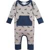 Kangaroo Romper, Prancing Stallions on Grey - Rompers - 1 - thumbnail