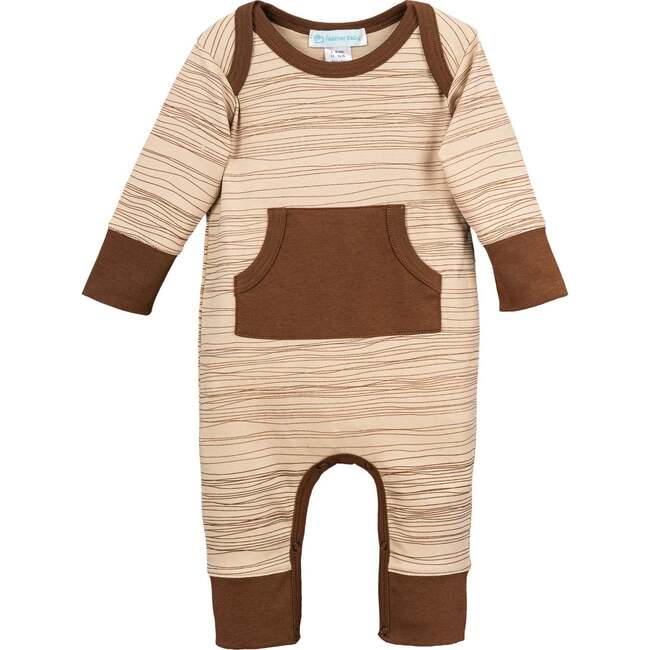 Kangaroo Romper, Cocoa Stripe