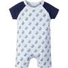 Sailor-Sleeve Short Romper, Golf Carts on Baby Blue 100% Pima Cotton - Rompers - 1 - thumbnail