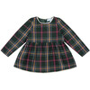 Girls Lottie Tartan Round Neck Long Sleeve Nap Dress, Juniper - Dresses - 1 - thumbnail