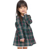 Girls Lottie Tartan Round Neck Long Sleeve Nap Dress, Juniper - Dresses - 2