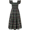 Women's Ellie Tartan Smocked Ruffle Shoulder Tiered Skirt Nap Dress, Juniper - Dresses - 1 - thumbnail