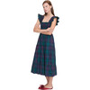 Women's Ellie Tartan Smocked Ruffle Shoulder Tiered Skirt Nap Dress, Midnight Navy - Dresses - 2