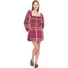 Women's Scarlett Tartan Long Sleeve Mini Nap Dress, Crimson - Dresses - 2