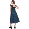 Women's Ellie Tartan Smocked Ruffle Shoulder Tiered Skirt Nap Dress, Midnight Navy - Dresses - 3