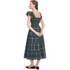 Women's Ellie Tartan Smocked Ruffle Shoulder Tiered Skirt Nap Dress, Juniper - Dresses - 3