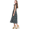 Women's Ellie Tartan Smocked Ruffle Shoulder Tiered Skirt Nap Dress, Juniper - Dresses - 4