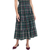 Women's Ellie Tartan Smocked Ruffle Shoulder Tiered Skirt Nap Dress, Juniper - Dresses - 6