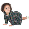 Baby Girls Lottie Tartan Round Neck Long Sleeve Nap Dress, Juniper - Dresses - 2