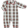 Sussex Tartan Print Peter Pan Collar Long Sleeve Nightwear, Red - Onesies - 1 - thumbnail