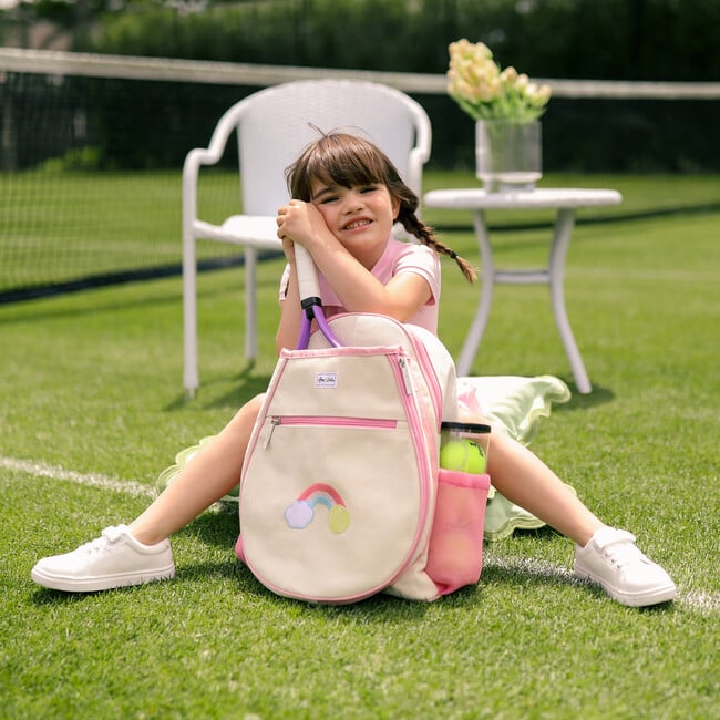 Tennis Camper, Pink Pastel Rainbow - Backpacks - 2