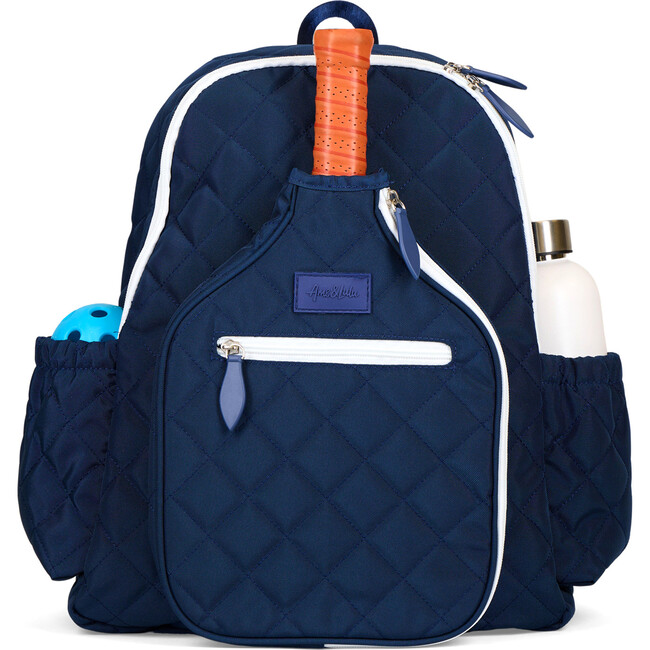 Pickleball Time Backpack, Navy/White Quilted