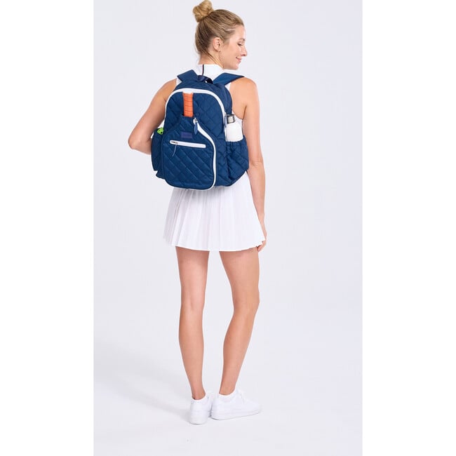 Pickleball Time Backpack, Navy/White Quilted - Bags - 2