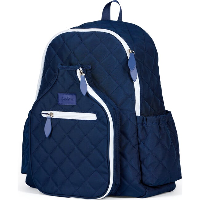 Pickleball Time Backpack, Navy/White Quilted - Bags - 3