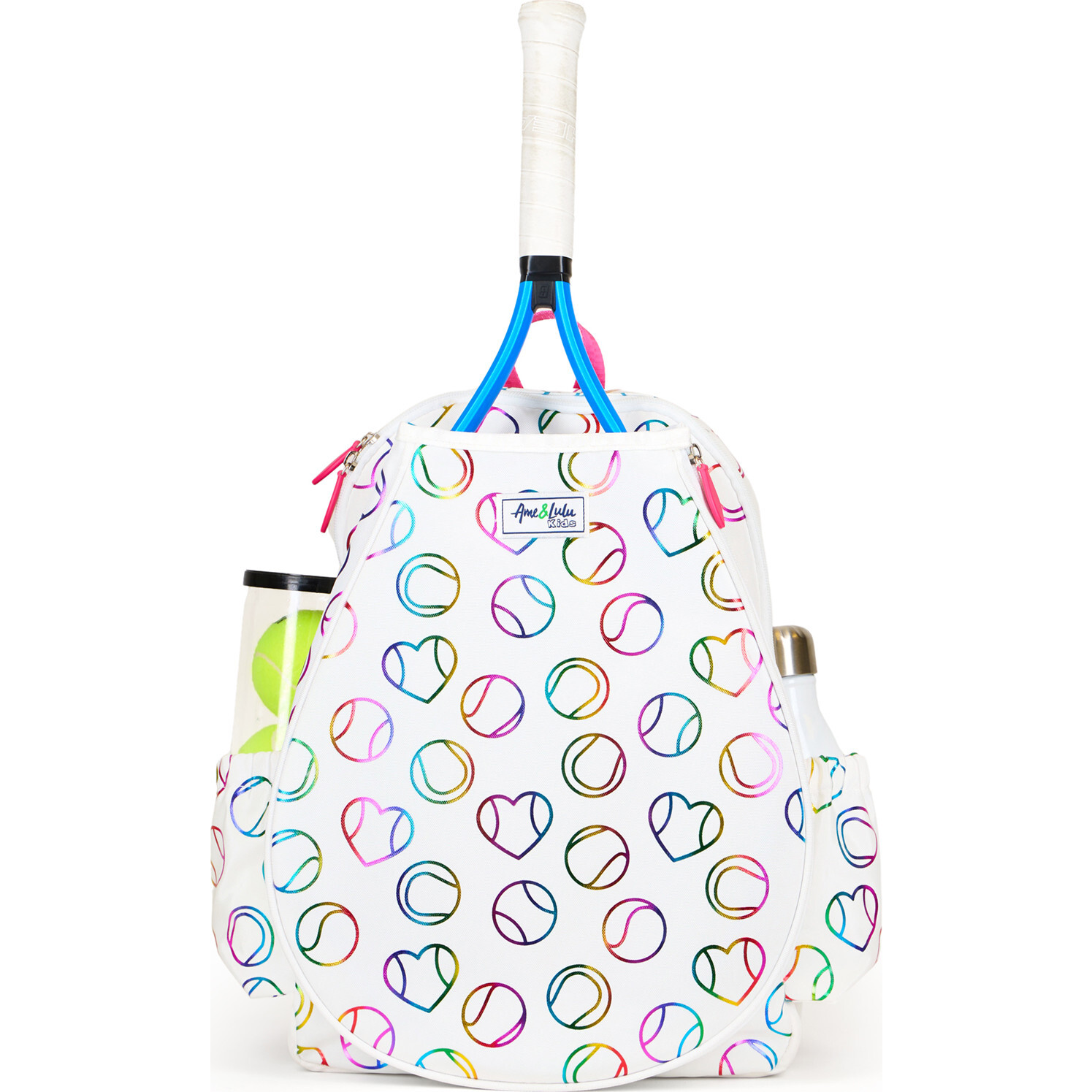 Little Love Tennis Backpack, Metallic Rainbow - Backpacks - 1