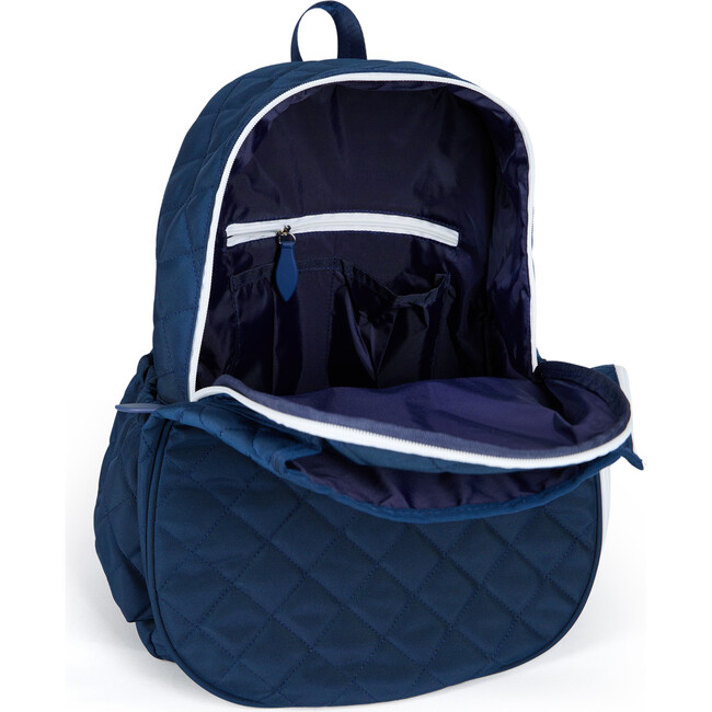 Game On Tennis Backpack, Quilted Navy/White - Backpacks - 4