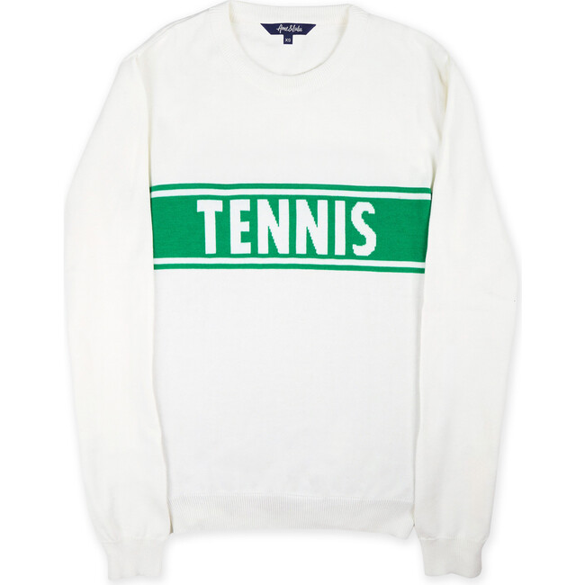 Club Sport Sweater, White/Green Tennis