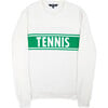 Club Sport Sweater, White/Green Tennis - Sweaters - 1 - thumbnail