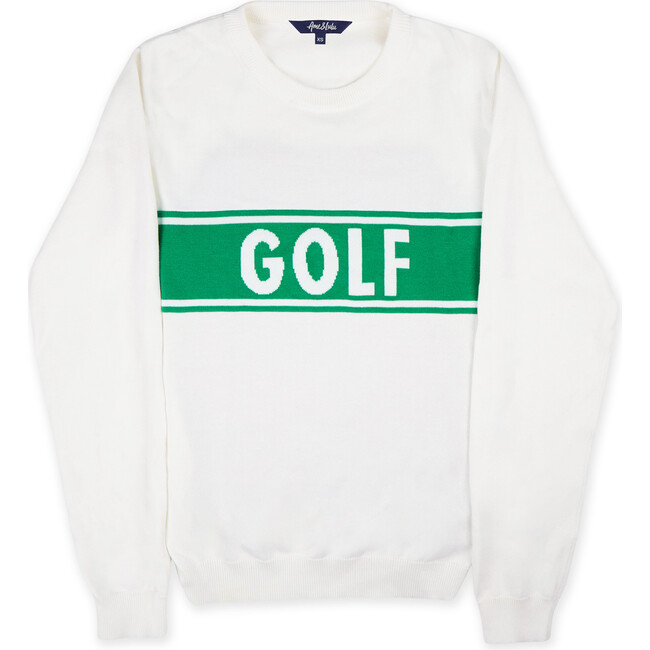 Club Sport Sweater, White/Green Golf