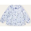 Rosie Collar Blouse Toile de Jouy, Blue - Blouses - 1 - thumbnail