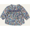 Solene Baby Blouse in Smocked Liberty Print, Blue - Blouses - 1 - thumbnail