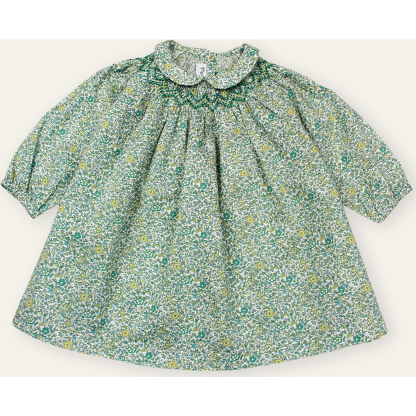 Marie Puce Cherry Smocked Dress, Vichy Beige main image 1