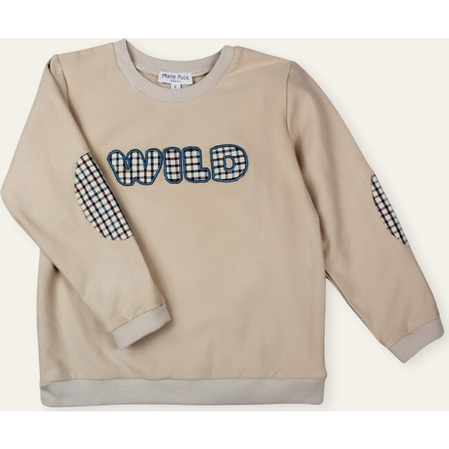 Patch Embroidered Wild Sweatshirt, Cream