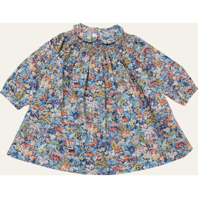 Melanie Hand Smocked Liberty Baby Dress, Blue