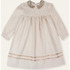 Manon Velvet Dress with Scalloped Liberty Collar, Beige - Dresses - 1 - thumbnail