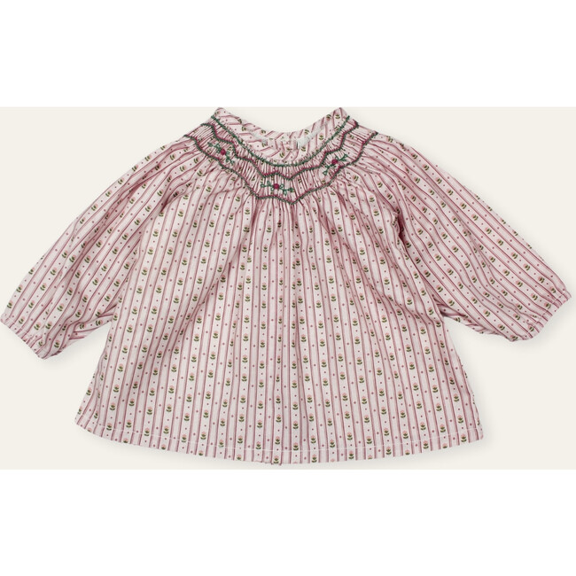 Hand Smocked Margot Baby Blouse, Pink - Blouses - 1