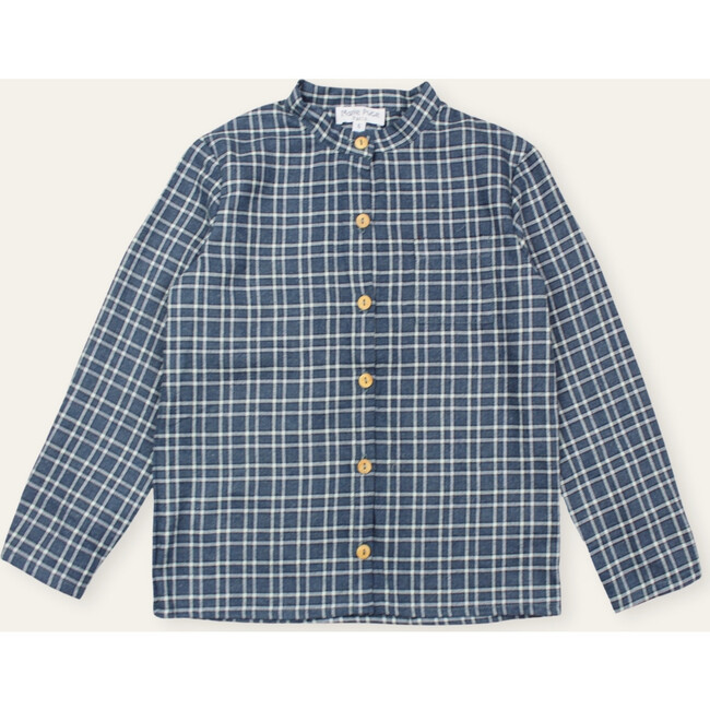 Arsene Mao Collar Shirt, Blue