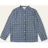 Arsene Mao Collar Shirt, Blue - Button Downs - 1 - thumbnail