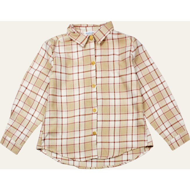 Andrea Checked Shirt, Cream - Button Downs - 1