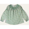 Alba Hand Smocked Blouse in Liberty Print, Green - Blouses - 1 - thumbnail