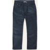 5 Pocket Velour Trousers, Blue - Pants - 1 - thumbnail