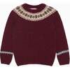 Burgundy Merino Fair Isle Kids Sweater - Cardigans - 1 - thumbnail