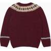 Burgundy Merino Fair Isle Kids Sweater - Cardigans - 5