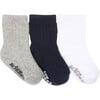 Boys Basics Socks, Grey - Socks - 1 - thumbnail